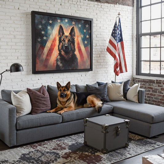 Patriotic Glow - July 4 Custom Pet Portrait Canvas