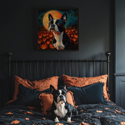 Eerie Harvest - Halloween Custom Pet Portrait Canvas