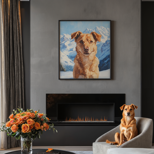 Snowy Peak - Custom Pet Portrait Canvas