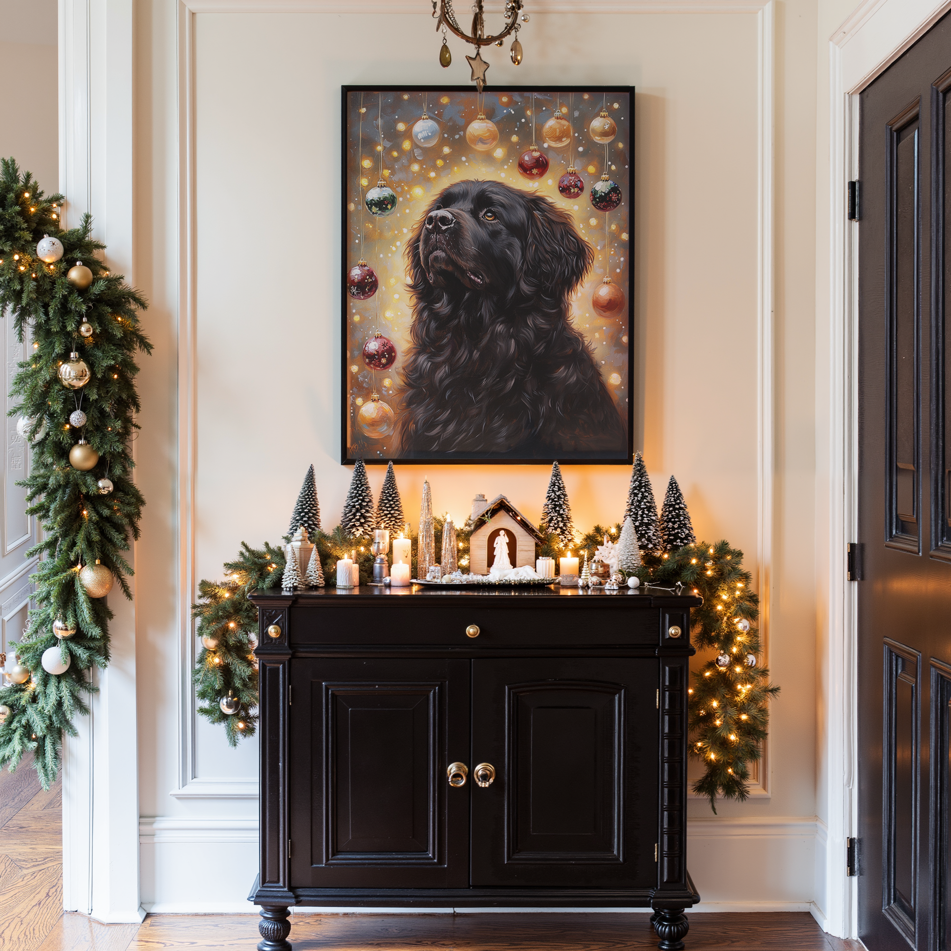 Yuletide Luster - Christmas Custom Pet Portrait Canvas
