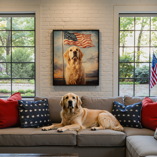 Glory in the Breeze - July 4 Custom Pet Portrait Canvas