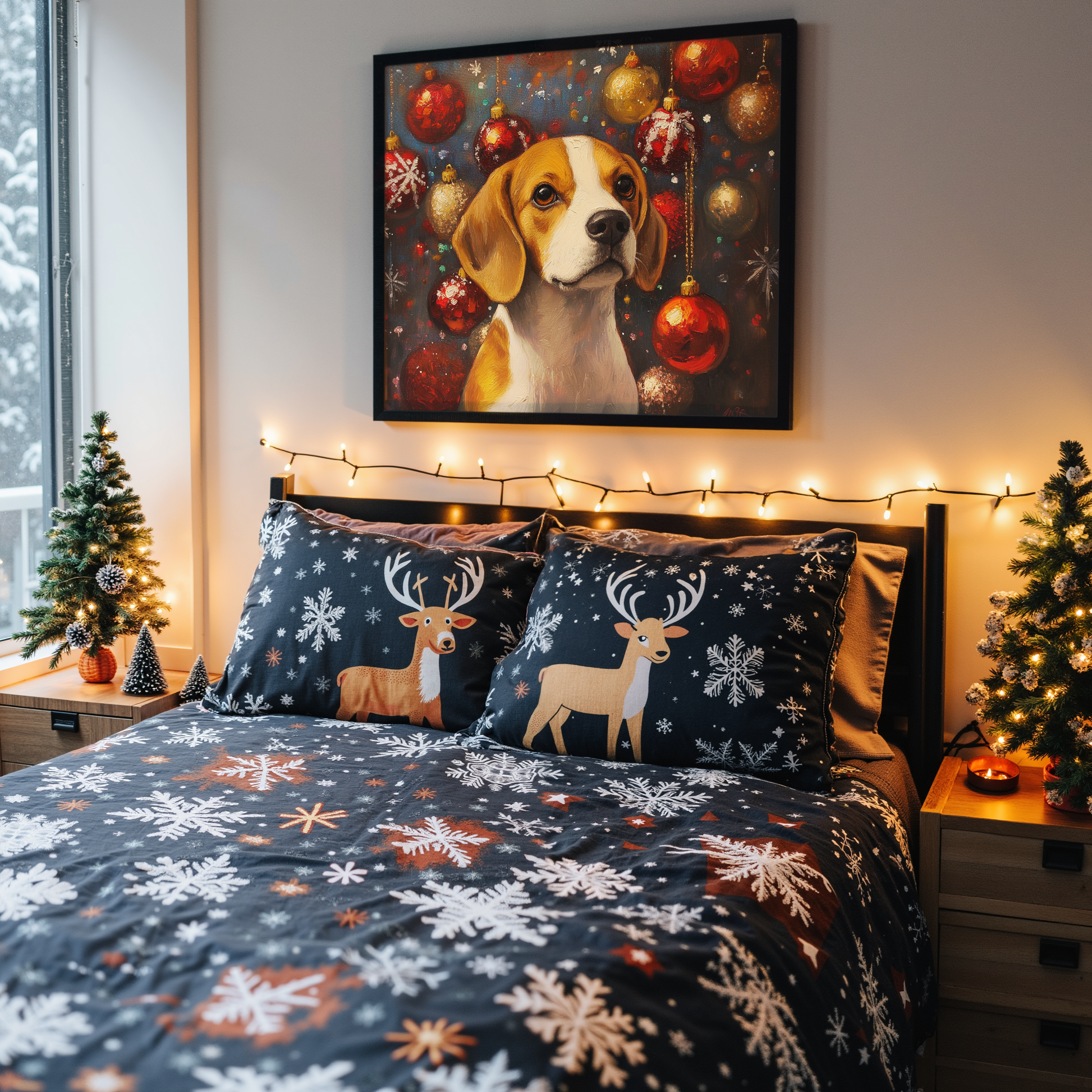 Yuletide Luster - Christmas Custom Pet Portrait Canvas
