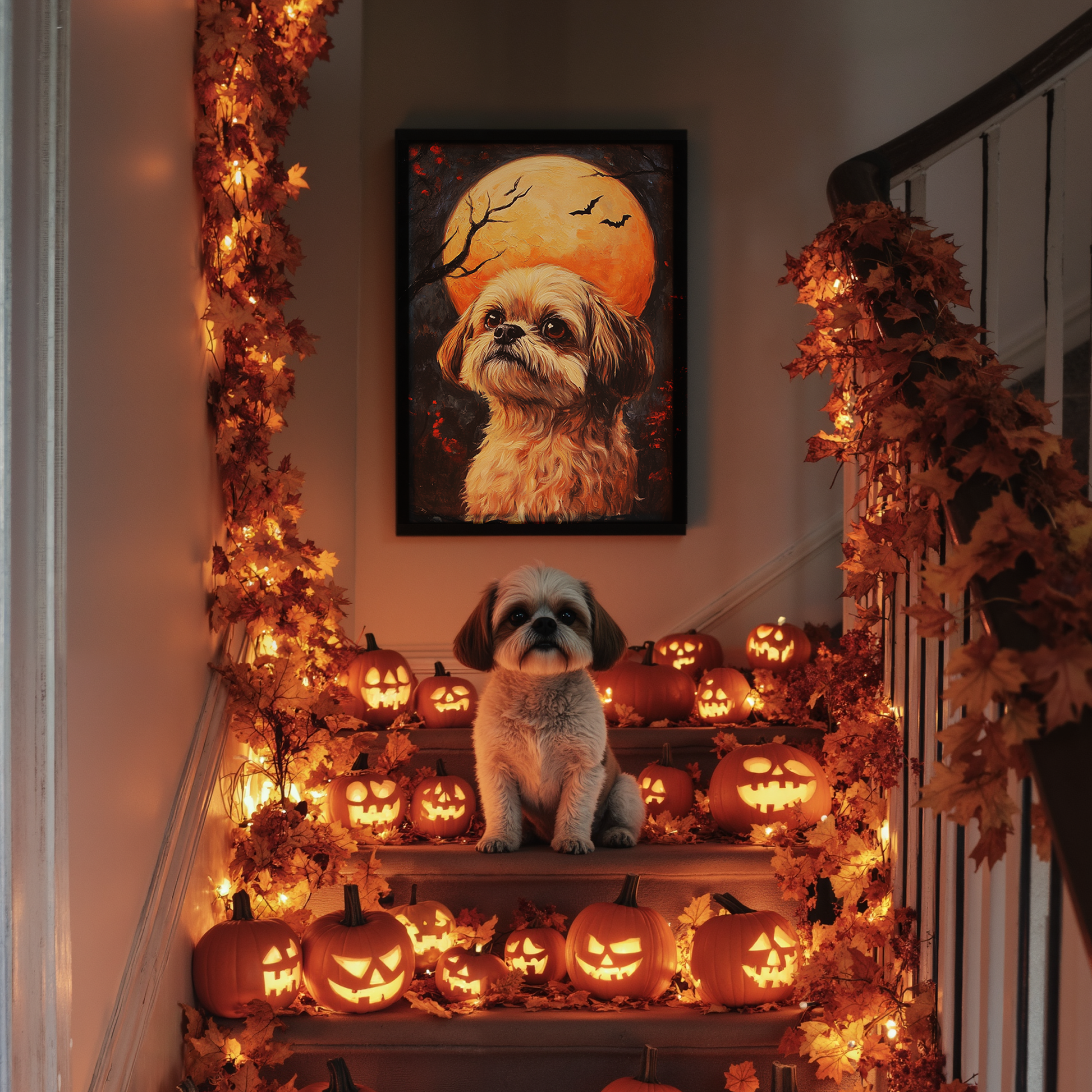 Mystic Moon - Halloween Custom Pet Portrait Canvas