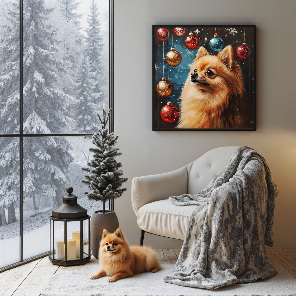 Yuletide Luster - Christmas Custom Pet Portrait Canvas
